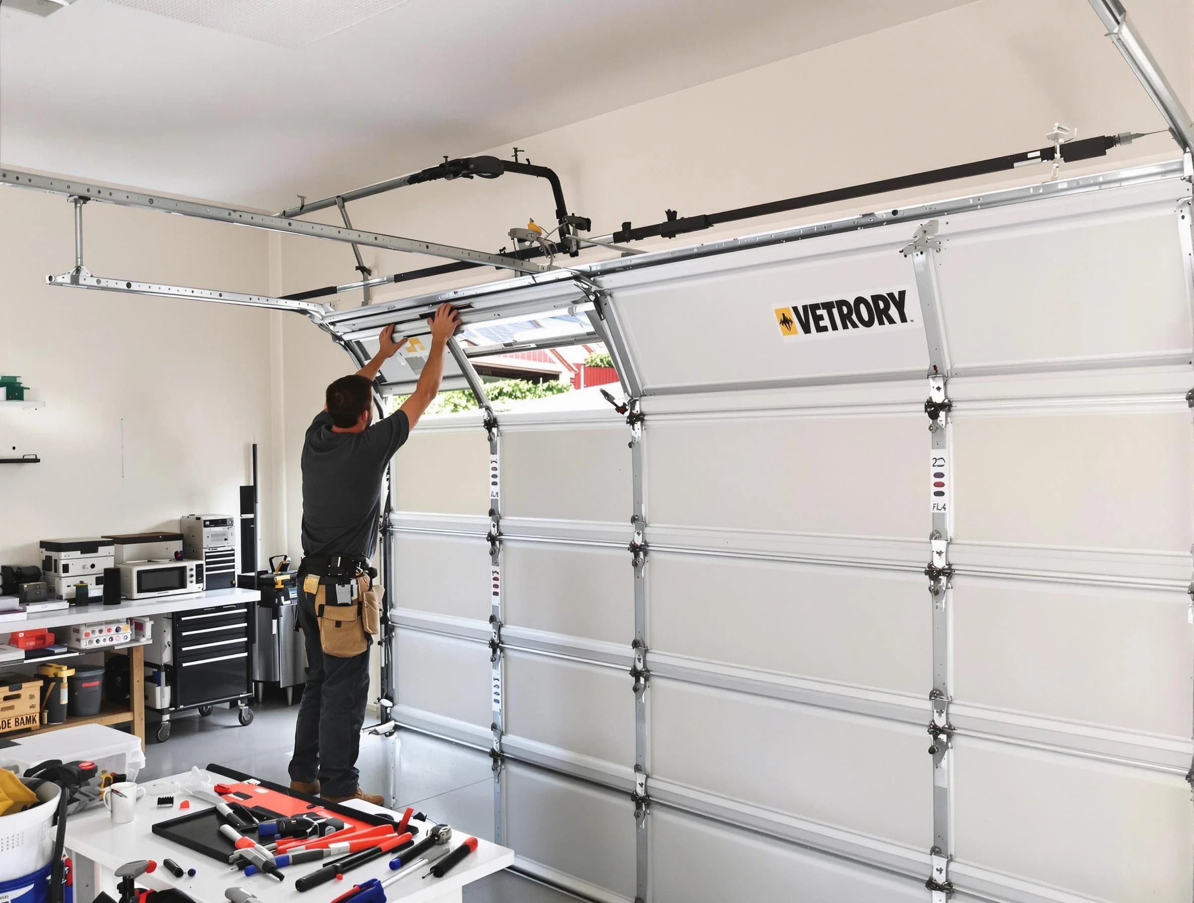 Woodbridge Garage Door Repair technician performing section replacement in Woodbridge