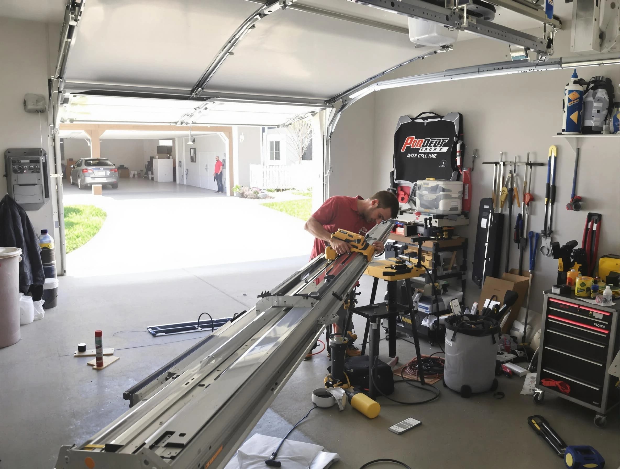 Woodbridge Garage Door Repair expert performing track repair in Woodbridge