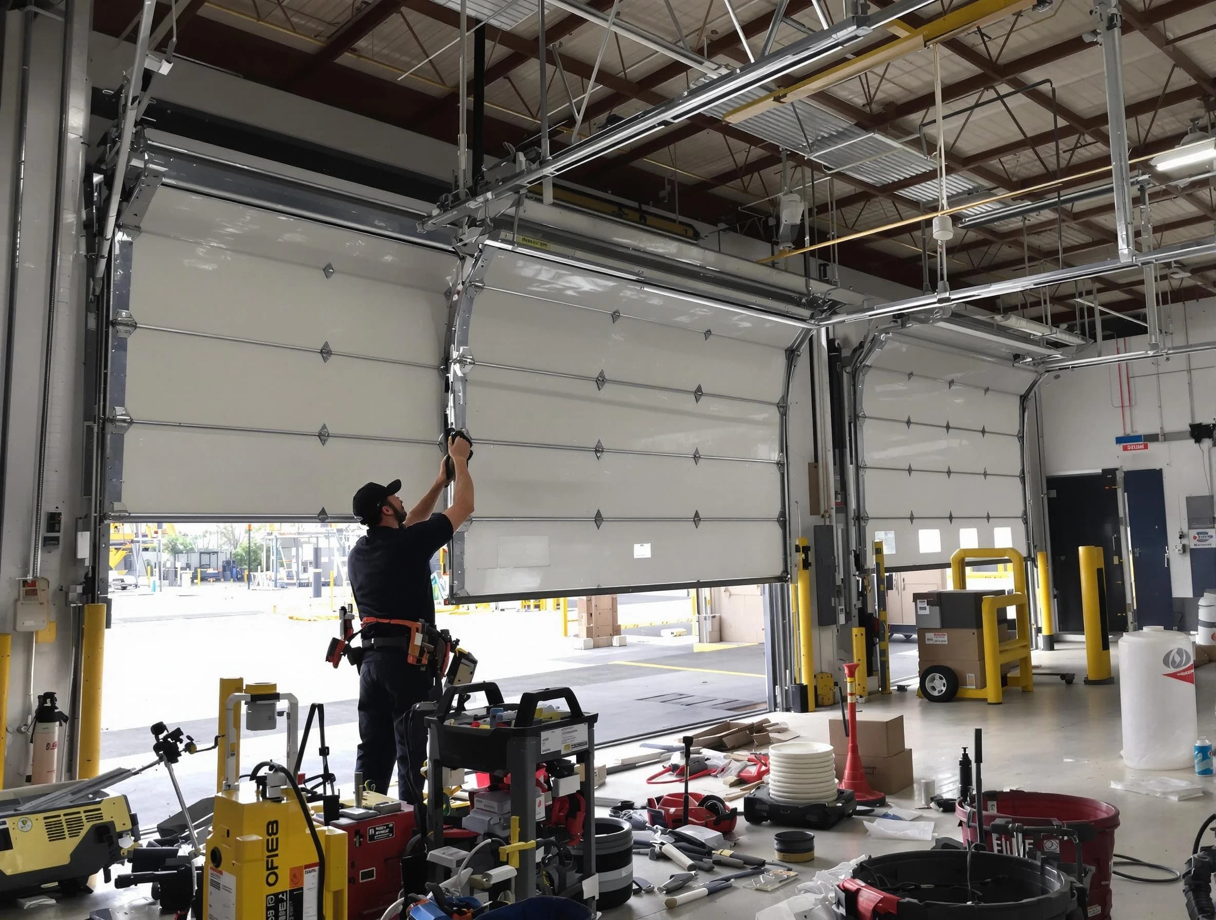 Woodbridge Garage Door Repair technician performing commercial garage door repair in Woodbridge