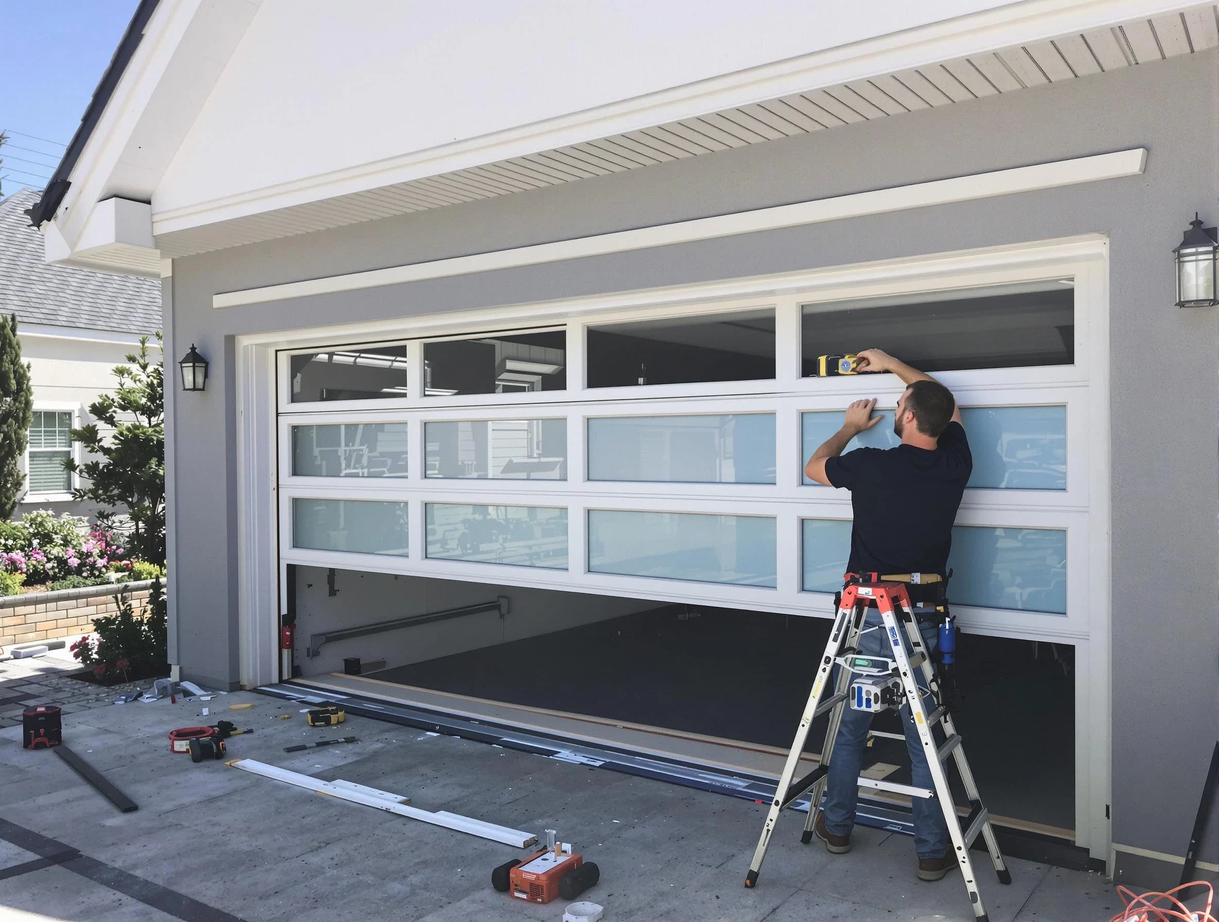 Woodbridge Garage Door Repair team performing garage door replacement in Woodbridge