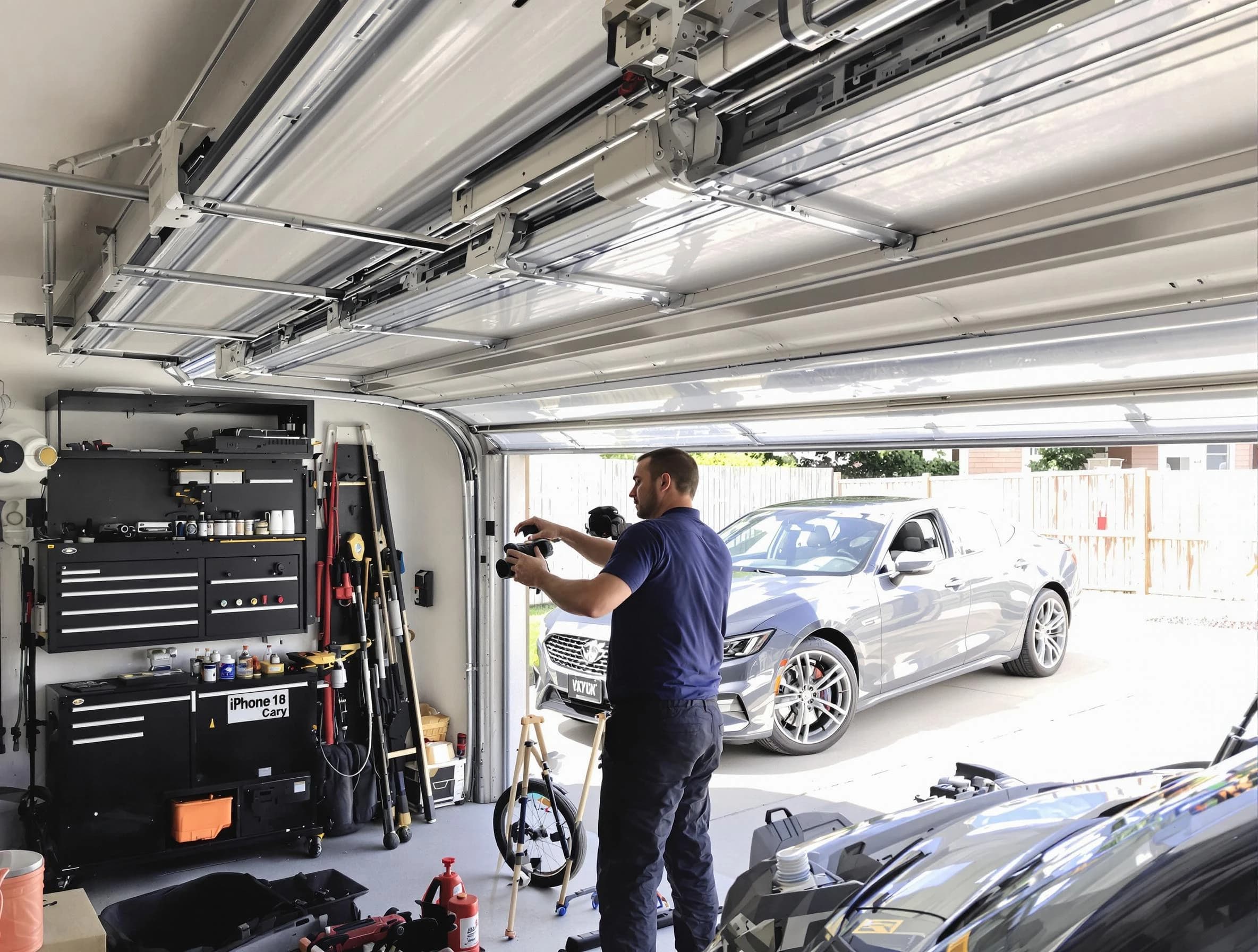 Woodbridge Garage Door Repair technician fixing noisy garage door in Woodbridge