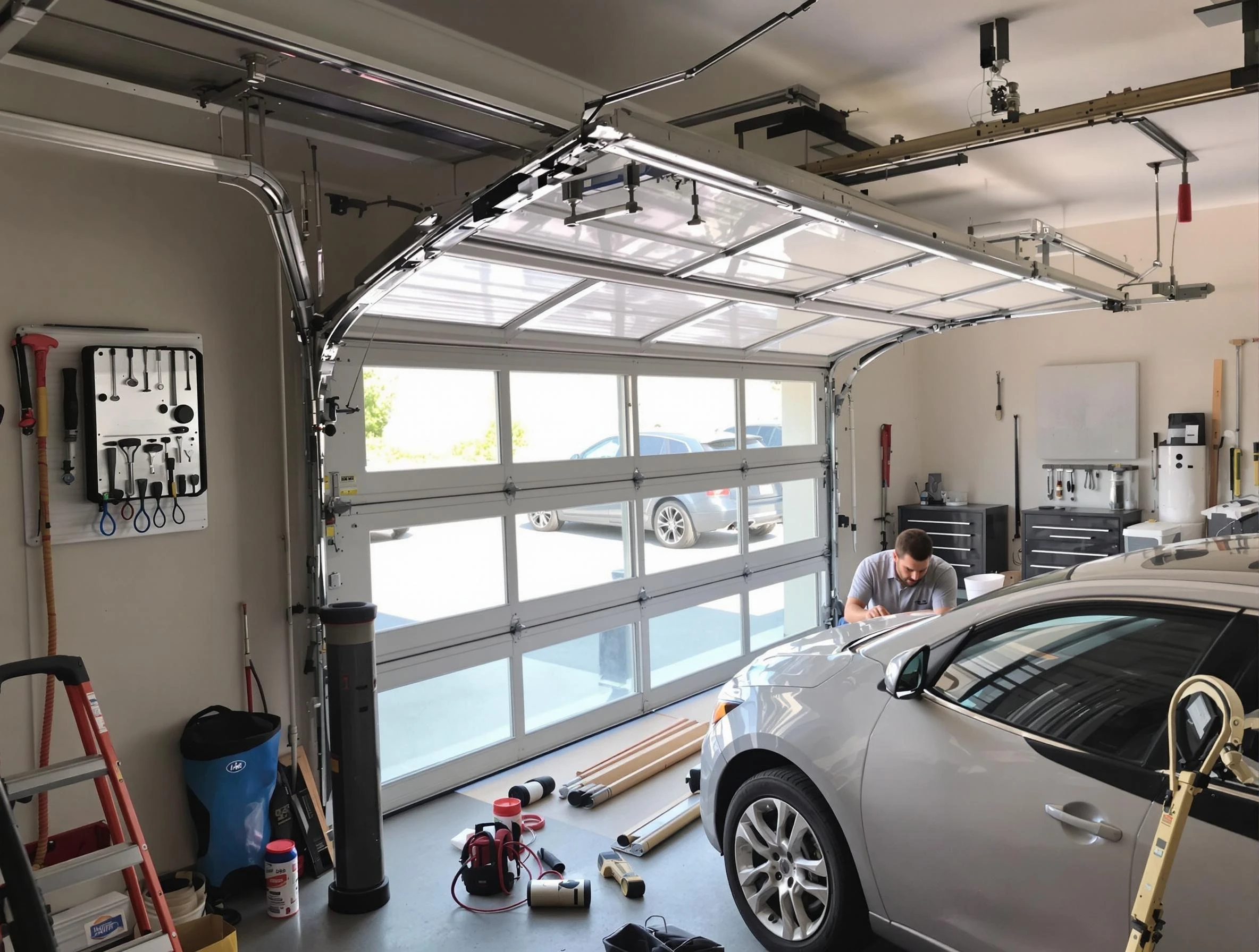 Garage door noise reduction service by Woodbridge Garage Door Repair in Woodbridge